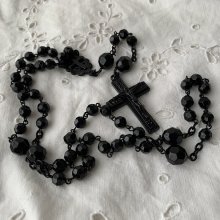他の写真3: ロザリオ　十字架ネックレス　黒