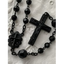 他の写真2: ロザリオ　十字架ネックレス　黒