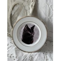黒猫　絵皿
