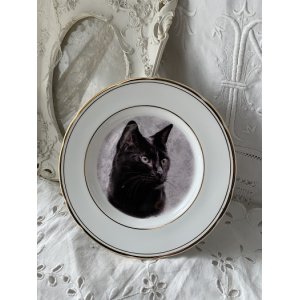 画像: 黒猫　絵皿
