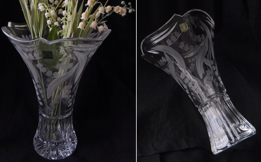 画像: HOYA　クリスタルガラス　すずらん花瓶