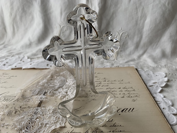 画像: ガラス十字架聖水盤