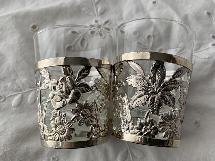 画像: reserve　銀製　花透かしショットグラス2個セット