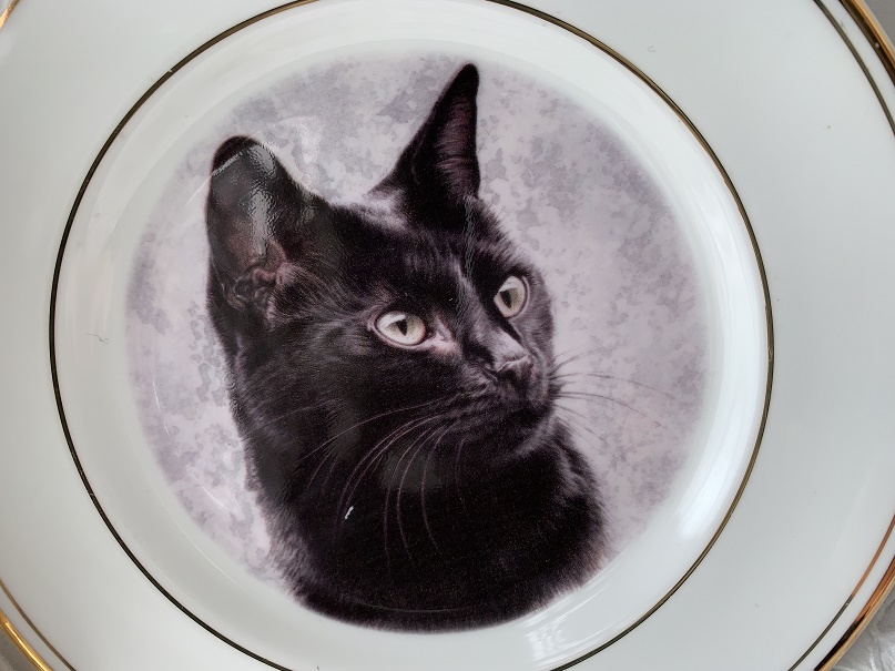 画像: 黒猫　絵皿